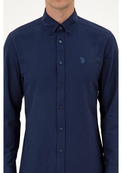 Erkek Lacivert Gömlek Basic 50316723-VR033