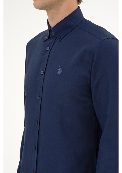 Erkek Lacivert Gömlek Basic 50316723-VR033