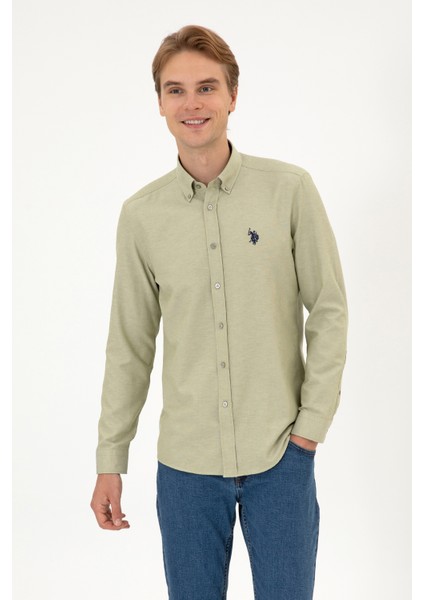 Erkek Açık Haki Gömlek Basic 50316723-VR183