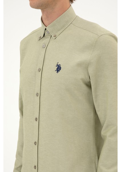 Erkek Açık Haki Gömlek Basic 50316723-VR183