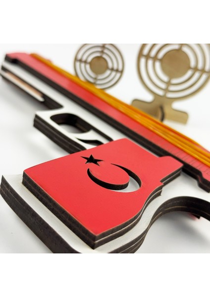 Lastik Atan Ahşap Tabanca – Eğlenceli Hedef Oyunu ve Yarışma Seti, Hedef Oyunu, Lastik Atan Ahşap Oyuncak Tabanca ve Hedef Seti – Çocuklar ve Yetişkinler Için Eğlenceli Atış Oyunu