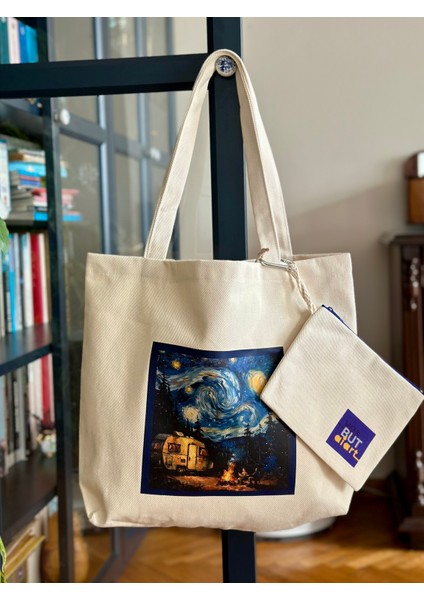 Dikey I %100 Ham Gabardin Kumaş Çanta I Camping I 35X45CM Cüzdanlı Bez Çanta modelleri