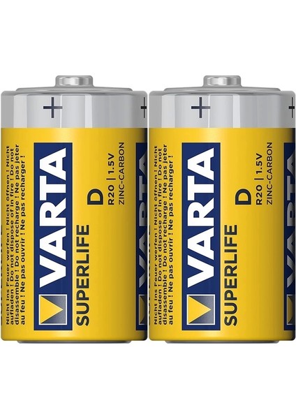 Varta Superlife Çinko Büyük D Boy Pil 24'lü Paket