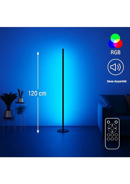 Sese ve Müziğe Duyarlı Kumandalı LED Lambader Oda Aydınlatma Sistemi