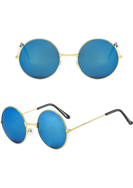 Yulak Cam John Lennon Tarzı Gold Çerçeveli Mavi Gözlük fiyatları
