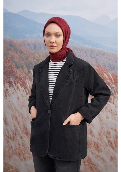 Italyan Jakar Zigzag Desen Eşarp - Bordo