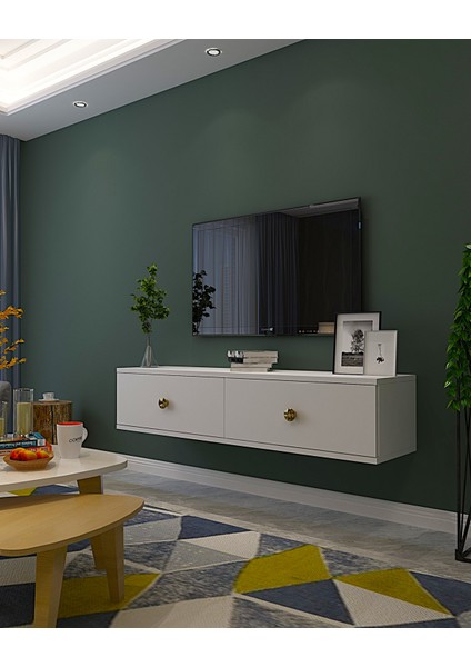 TDA1202B- Zuzu Duvara Montaj Tv Stand 120CM Beyaz fiyatları