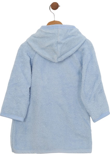 %100 Pamuk Kapüşonlu Bebek Çocuk Bornoz Havlu Mavi Mavi-3 Yaş modelleri
