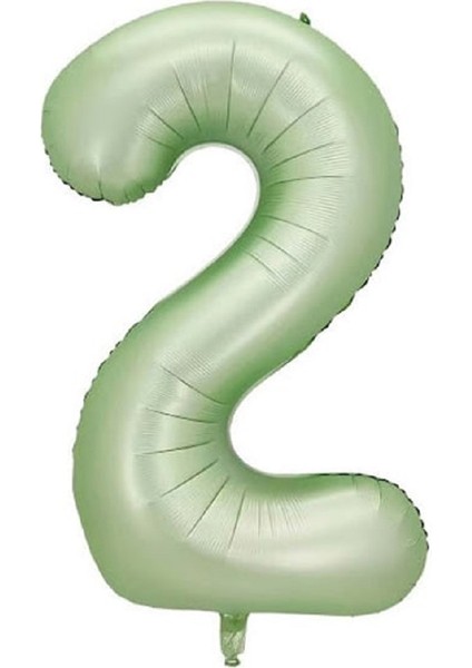 2 Rakamı Su Yeşili Folyo Balon 40 Inch 90 cm