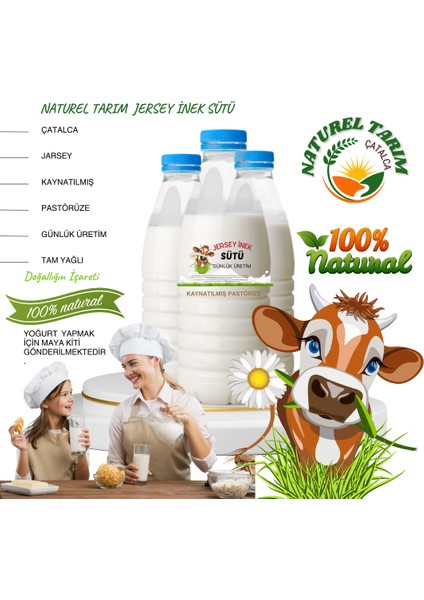 Günlük Jersey Inek Sütü ( Kaynatılmış ) 2 Litre