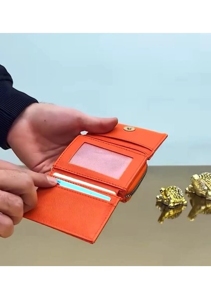 Çıt Çıtlı Bozuk Para Bölmeli Turuncu Cüzdan fırsatları