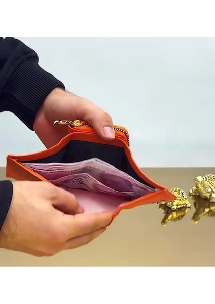 Çıt Çıtlı Bozuk Para Bölmeli Turuncu Cüzdan indirimleri
