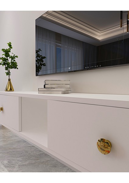 TDA1501B- Zuzu Duvara Montaj Tv Stand 150CM Beyaz modelleri