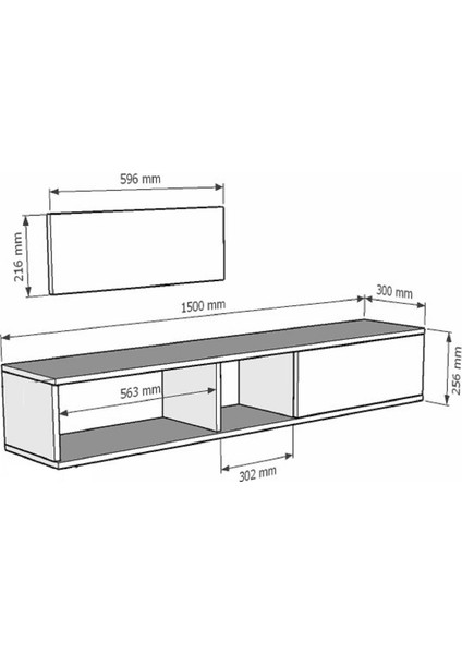 TDA1501B- Zuzu Duvara Montaj Tv Stand 150CM Beyaz