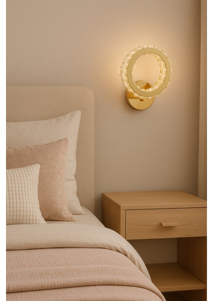 Sun Modern Taşlı Gold Aplik Yatak Odası - Hol - Salon