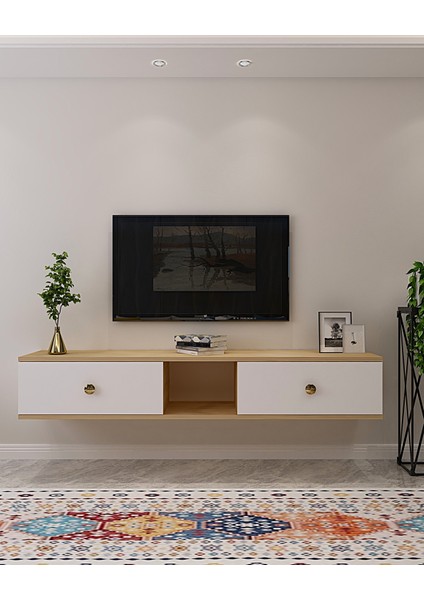 TDA1501DB- Zuzu Duvara Montaj Tv Stand 150CM Safirmeşe- Beyaz