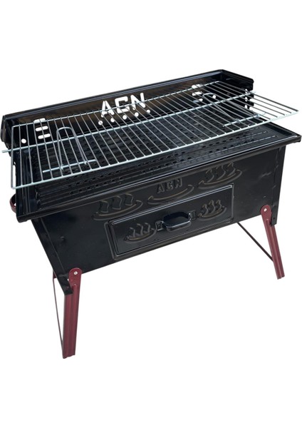 Acn Kömürlü Mangal 35X 60 cm Katlanır Ayaklı Çift Izgaralı