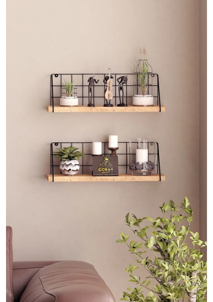 2 Adet Modern Ege Duvar Rafı Metal Duvar Rafı Metal Mutfak Banyo Rafı 2 Adet