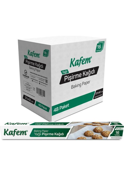 Yağlı Pişirme Kağıdı 37X42 Cm 16 Yaprak x 48 Paket (Koli)