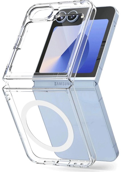 Bfs Samsung Galaxy Z Flip 7 Kılıf Magneticsafe Şeffaf Silikon - Şeffaf