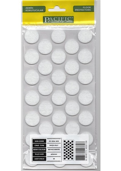 Yapışkanlı Keçe Mobilya Zemin Koruyucu - 24MM (4 Renk) 33 Adet