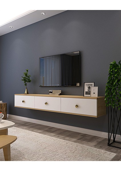 TDA1801DB- Zuzu Duvara Montaj Tv Stand 180CM Safirmeşe- Beyaz fiyatları
