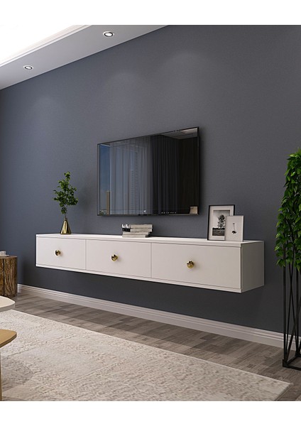 TDA1801B- Zuzu Duvara Montaj Tv Stand 180CM Beyaz fiyatları