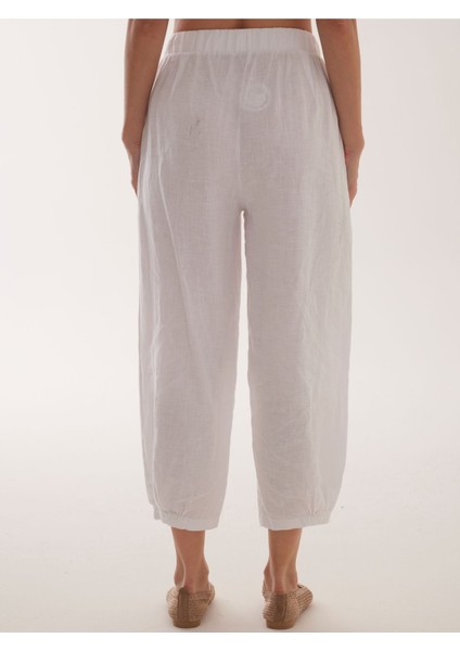 %100 Natural Keten Lastik Paçalı Yoga Pantolon indirimleri