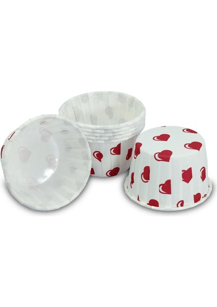 Kalp Puantiyeli Muffin Kek Kapsülü 50LI x 30 Paket (Koli) modelleri