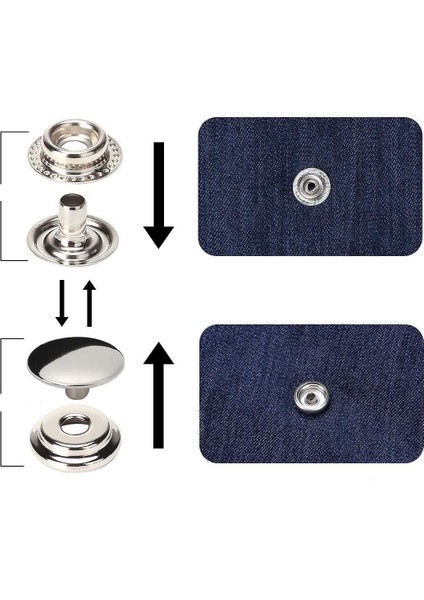 15 mm 61 Sistem Nikel Metal Çıtçıt 100 Takım fırsatları