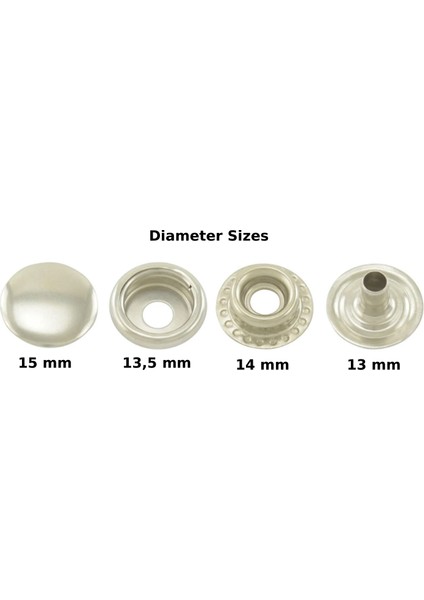 15 mm 61 Sistem Nikel Metal Çıtçıt 100 Takım indirimleri