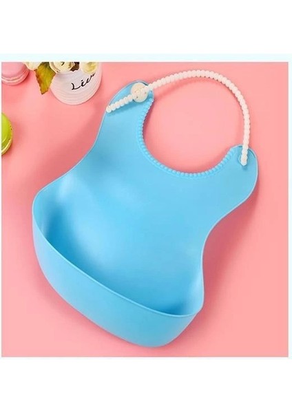 Bfs Çocuk Bebek Mama Önlüğü Dökülme Engelleyici Bükülebilir Mavi