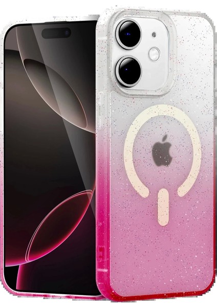 Bfs Apple iPhone 12 Pummel Shiny Magsafe Kapak - Pembe