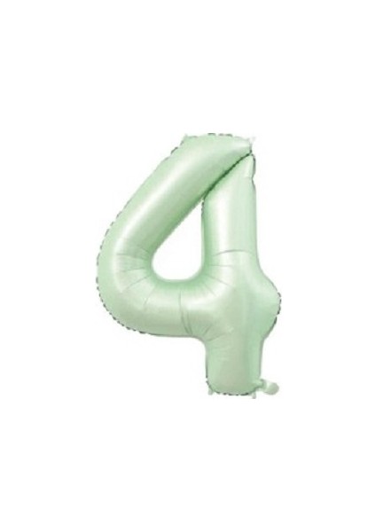 4 Rakamı Su Yeşili Folyo Balon 40 Inch 90 cm