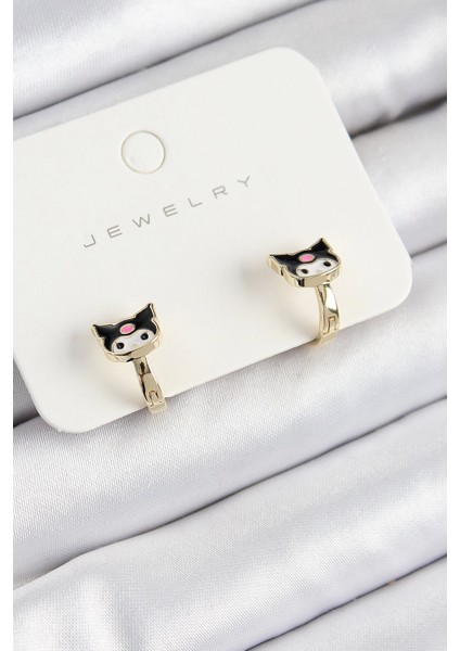 Bfs Pirinç Kuromi Model Gold Renk Çocuk Küpe