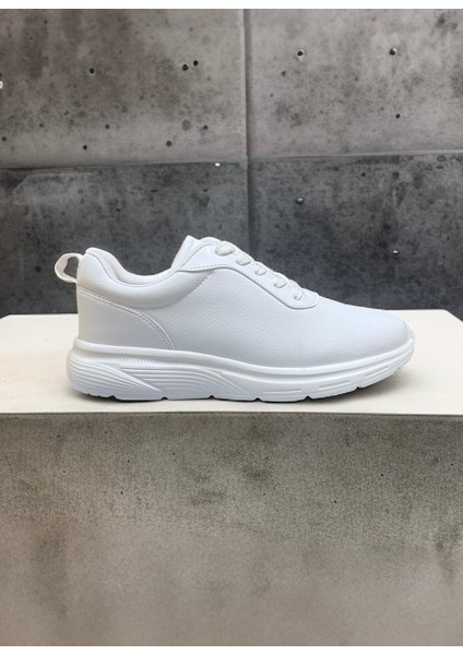 Rahat Tabanlı Hafif Esnek Ortopedik Bağcıklı Unisex Günlük Sneaker Spor Ayakkabı - Beyaz fiyatları