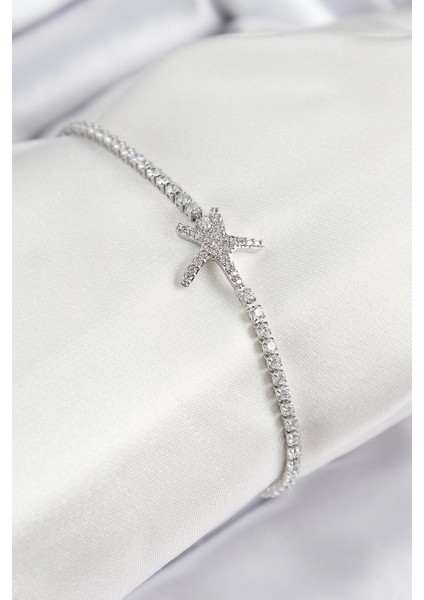 Bfs Pirinç Zirkon Taşlı Deniz Yıldızı Model Gümüş Renk Kadın Bileklik