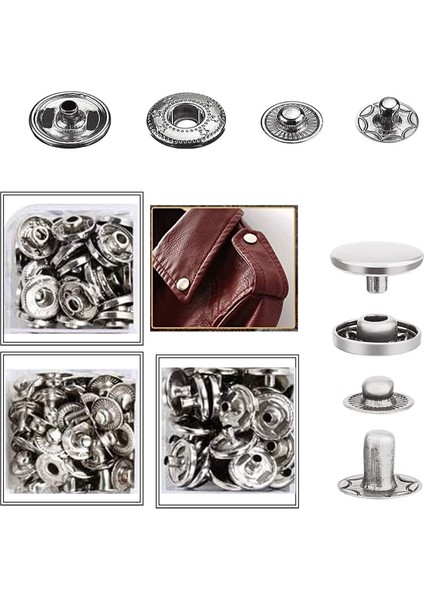 10 mm Paslanmaz Metal Çanta ve Cüzdan Çıtçıtı