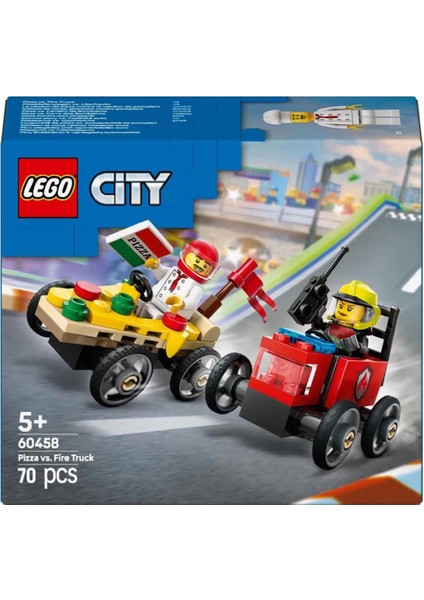 Bfs LEGO City Pizza Arabası Itfaiye Kamyonuna Karşı Yarış Arabası Paketi 60458 modelleri