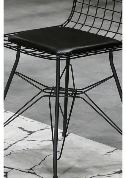 Tel Sandalye Siyah 2 Li Set modelleri