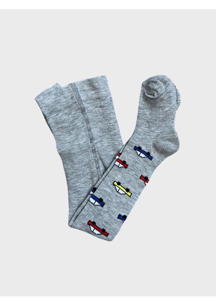 Erkek Çocuk Pamuklu Yıkanmış Gri Araba Desenli Külotlu Çorap fiyatları