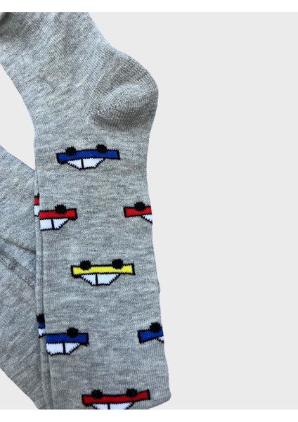 Erkek Çocuk Pamuklu Yıkanmış Gri Araba Desenli Külotlu Çorap modelleri