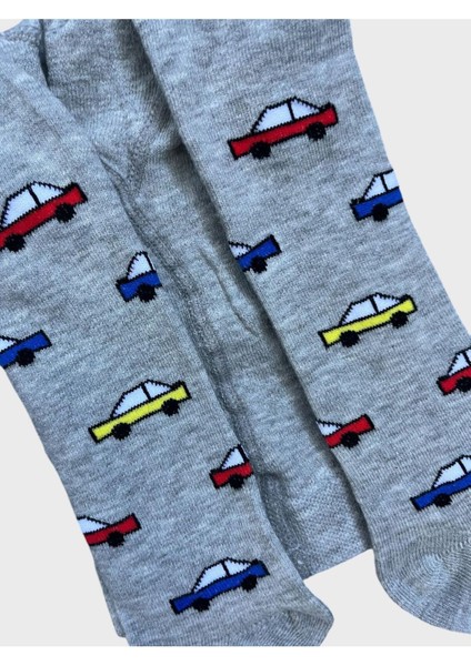Erkek Çocuk Pamuklu Yıkanmış Gri Araba Desenli Külotlu Çorap fırsatları
