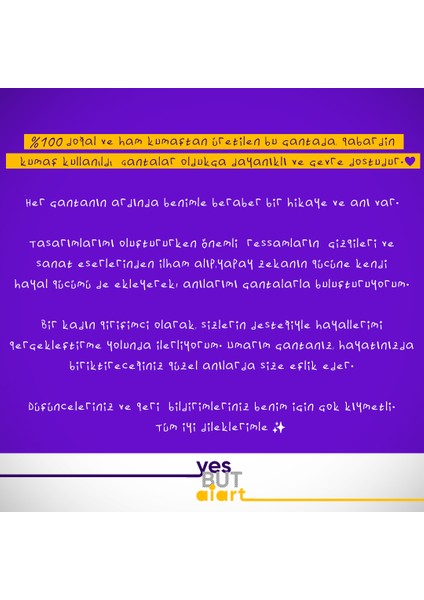 Dikey I %100 Ham Gabardin Kumaş Çanta I Sunset I 35X45CM Cüzdanlı Bez Çanta