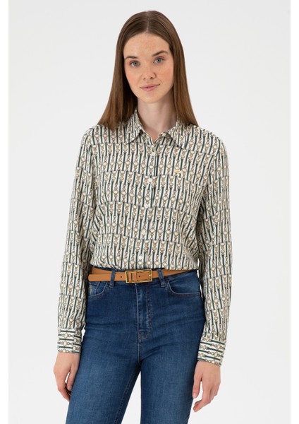 Kadın Gömlek Desenli 50316381-VR256