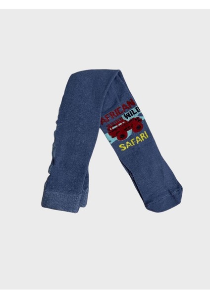 Erkek Çocuk Pamuklu Yıkanmış Parfümlü Mavi Araba Desenli Külotlu Çorap fiyatları