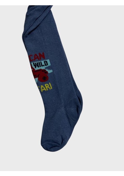Erkek Çocuk Pamuklu Yıkanmış Parfümlü Mavi Araba Desenli Külotlu Çorap modelleri