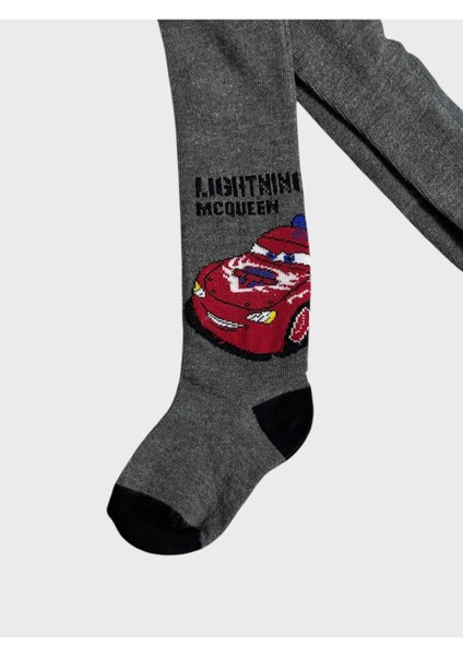 Erkek Çocuk Pamuklu Gri Yıkanmış Parfümlü Şimşek Mcqueen Desenli Külotlu Çorap fiyatları