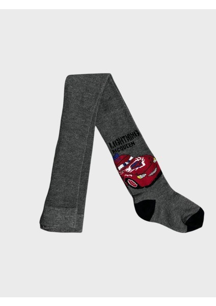 Erkek Çocuk Pamuklu Gri Yıkanmış Parfümlü Şimşek Mcqueen Desenli Külotlu Çorap modelleri