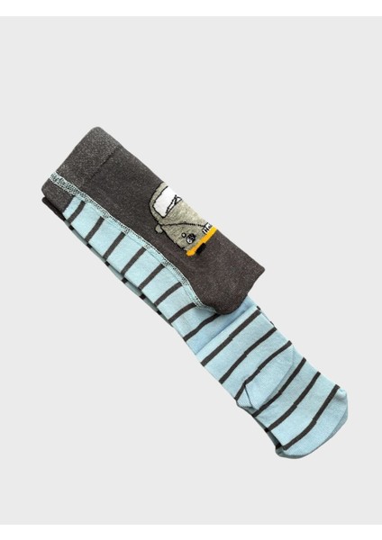 Erkek Çocuk Pamuklu Yıkanmış Kumaş Mavi Poposu Araba Desenli Külotlu Çorap modelleri
